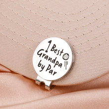 Load image into Gallery viewer, Grandpa Dad Gifts for Fathers Day from Granddaughter Grandson Best Grandpa by Par Golf Ball Marker Grandad Grandfather Golf Lovers Golfer Birthday Retirement Christmas Magnetic Hat Clip Golfing Gift
