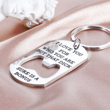 Load image into Gallery viewer, Funny Keychain for Boyfriend Valentines Day Anniversary Gifts for Husband From Girlfriend Wife Her Wedding Birthday Christmas Gag Gifts for Men Hubby Couples Naughty Gifts for Him Fiance Groom
