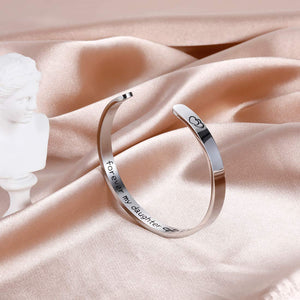 Inspirational Gifts Open Cuff Bracelet Daughter Jewelry for Women Daughter Her Teenager Girls from Mom Dad Mothers Day Birthday Thanksgiving Gifts