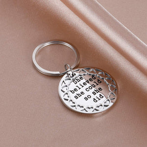 Inspirational Graduation Gift Keychain for Women Her Teen Girls Class 2021 Nurse She Believed She Could so She Did Graduation Birthday Present Keyring