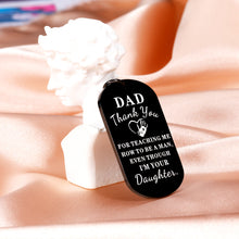 Load image into Gallery viewer, Dad Gifts from Daughter Fathers Day Appreciation Gifts Keychain for Daddy Bonus Dad Birthday Retirement Funny Dad Gifts for Stepdad New Dad to be Husband Papa from Kids Wife Christmas Valentines Gifts
