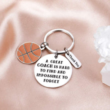 Load image into Gallery viewer, Basketball Coach Thank You Gifts - Thank You Coach Keychain Gifts a Great Coach is Hard to Find and Impossible to Forget Keychain Birthday New Year Christmas Gifts
