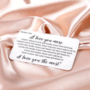 I Love You Gifts for Boyfriend Husband Him Men Wallet Card Insert for Anniversary Valentines Day Wedding Gifts for Fiance Groom from Wife Bride Her Girlfriend Mini Love Note Birthday Christmas Present