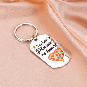 Funny Pizza Valentines Day Gifts for Couples Boyfriend Girlfriend Cute Anniversary Wedding Gifts Keychain for Husband Wife Bride Groom Birthday Engagement Pizza Gifts for Pizza Lover Soulmate Fiance