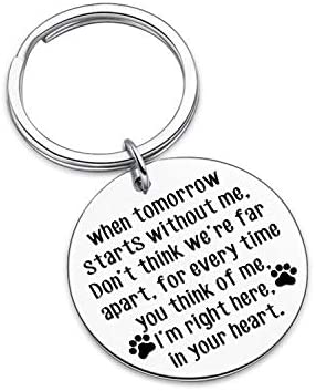 Tritiara Loss of Pet Memorial Gift Keychain Dog Cat Remembrance Jewelry Sympathy Gift Remembrance When Tomorrow Starts Without Me Key Ring