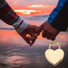 Load image into Gallery viewer, Heart Lock Gifts for Boyfriend Girlfriend Love Lock Keepsake for Couple Valentines Anniversary Engraved Heart Padlock Gifts for Husband Hubby Wife Fiance Romantic Gifts for Wedding Engagement Birthday
