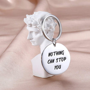 Inspirational Keychain for Women Men Teenage Personalized Double-Sided Jewelry Friend Encouragement Gift for Her Him Nothing Can Stop You chrismas Stocking Stuffers