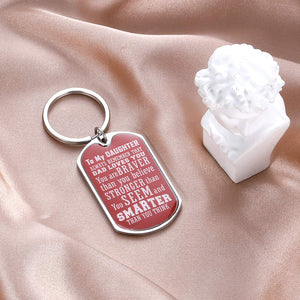 Daughter Valentines Day Gift from Mom Dad 2021 Inspirational Graduation Keychain Valentines Gifts for Kids To My Daughter Birthday Christmas From Daddy Family Back to School Key Rings for Teen Girls