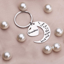 Load image into Gallery viewer, Grandma Grandmother Keychain Gift from Granddaughter Grandson Grandchild -I Love You to The Moon and Back -Wedding Gifts Keychain,Mother Bride Groom for Mother&#39;s Day Keyring
