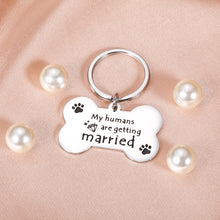Load image into Gallery viewer, My Humans are Getting Married Personalized Dog Tags Engraved for Wedding Pets Cat Engagement Announcement Gifts for Dog Lover Pet Owner Couple Bridal Shower Pet Accessories for Bride to be Dog Dad Mom
