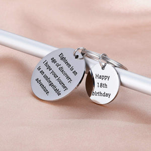 18th Birthday Gift Keychain for Teenage Teen Girls Boys Son Daughter Kids, Friends and Family Inspirational Graduation Quote Bar Keychain, Women Jewelry