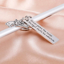 Load image into Gallery viewer, Supernatural Tv Show Supernatura Keychain Merchandise Gift Fan Inspirational Music Lover Gift Best Friend Coworker Driver Picks The Music Shotgun Shuts His Cakehole Supernatural
