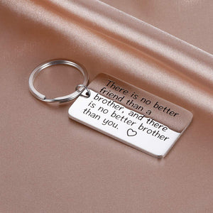 Brother Gifts Keychain Inspirational Jewelry Gift for Little Big Brother Men from Sister in Law Best Friend BFF Men Gifts -Personalized Kerring Birthday Wedding Family Tree Gift Present