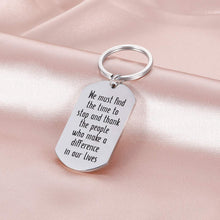 Load image into Gallery viewer, Christmas Thanksgiving Gifts Retirement Funny Keychain for Women Men Girls  Friends Family We Must Find Time to Stop and Thank The People Who Make A Difference in Our Lives Keyring Charm
