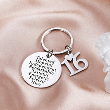 Load image into Gallery viewer, Happy Birthday16th Keychain Gift Key Ring Gift Women, Men,Best Friends College Family Son Daughter
