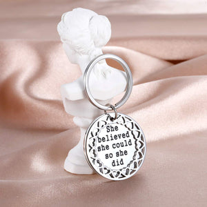Inspirational Graduation Gift Keychain for Women Her Teen Girls Class 2021 Nurse She Believed She Could so She Did Graduation Birthday Present Keyring