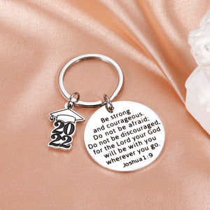 Class of 2022 Graduation Gifts Keychain for Him Her Inspirational Christian Bible Verse Gifts for High School College Boys Girls Grad Gifts for Senior Nurse Medical School Students Master PhD Friends