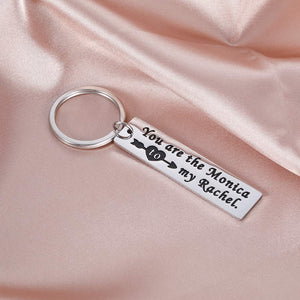 2Pcs Friends TV Show Merchandise Keychain Best Friend Gifts For Women - You are the Rachel to My Monica Birthday Wedding Chrismas Jewelry Keyring