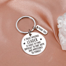 Load image into Gallery viewer, Team Leader Thank You Boss Gifts Keychain for Men Women Supervisor Boss Day Leaving Goodbye Farewell Gifts for Manager Mentor Coach Promotion New Job Retirement Leadership Employee Appreciation Gifts
