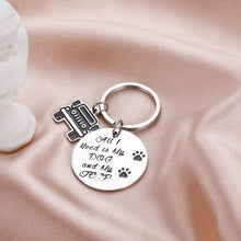 Load image into Gallery viewer, Funny Gift Keychain for Dog Lover Women Men Dog Jp Mom Dad Life Keychain All I Need is My Dog and My Jp Dog Jp Wave Paw Print Keyring
