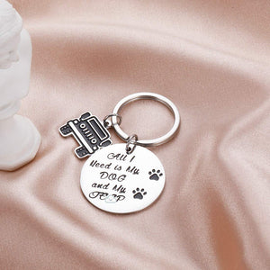 Funny Gift Keychain for Dog Lover Women Men Dog Jp Mom Dad Life Keychain All I Need is My Dog and My Jp Dog Jp Wave Paw Print Keyring