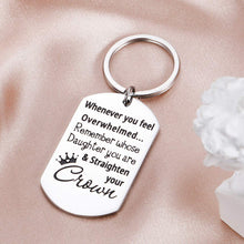 Load image into Gallery viewer, to My Daughter Graduation Keychain from Dad Mom Whenever You Feel Overwhelmed Remember Whose Jewelry Inspirational Gifts Keychain for Girls Women from mom Dad Teen Girls Fathers Day Graduation

