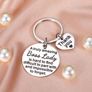 Boss Lady Gifts for Women Boss Day Appreciation Keychain for Girl Boss Female Farewell Gifts for Manager Supervisor Coworker Leaving Retirement Promotion Employee Appreciation Office Christmas Gifts