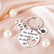 Load image into Gallery viewer, Inspirational Graduation Gifts for Her Class of 2021 High School College Senior Nurse Graduation Cap Gifts Keychain for Daughter Teen Girls Friends She Believed She Could So She Did Jewelry for Women
