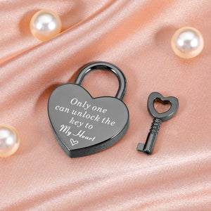 Love Lock Gifts for Him Boyfriend Engraved Heart Padlock with Key for Valentines Anniversary Heart Shaped Lock Keepsake for Husband Fiance from Her Wife Girlfriend Couple Birthday Engagement Wedding