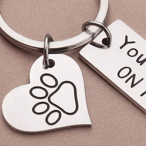 Personalized Memorial Gift Jewelry Keychain Loss of Pet -Custom Made Memorial Charm Dog Cat DIY Crafts-Family Friend Pet Loss Sympathy Memorial Gift Paw Print- You Left Paw Prints On My Hearts