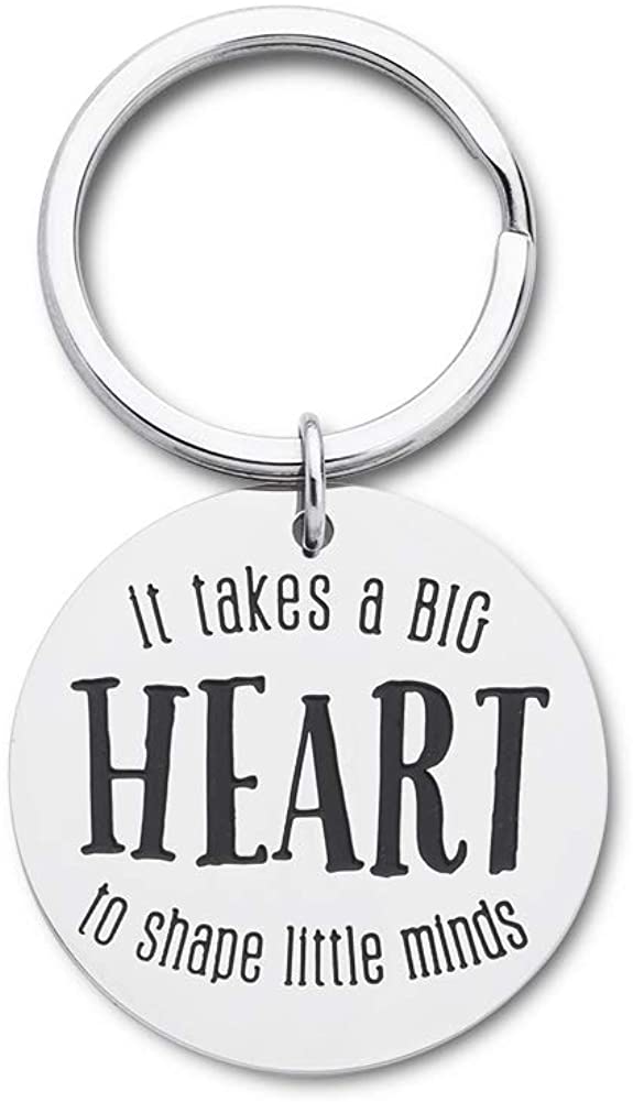 Tritiara Teachers Appreciation Day Gifts Keychain for Mothers Fathers DayFrom Kids Women Men Mom Dad Coaches - Graduation End Of The School Year ，Birthday Keyring -It Takes a Big Heart to Teach Little Minds