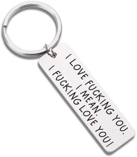 Load image into Gallery viewer, Birthday Gift Funny Couple Keychain for Boyfriend Husband from Girlfriend Wife Him Her His i Love You Teen Wedding Anniversary Valentine Christmas Key Ring
