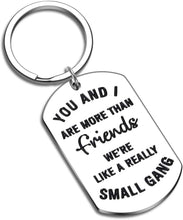 Load image into Gallery viewer, Tritiara Best Friends Keychain Gift for Women Men -Friendship BFF Gifts Birthday Wedding -You and I More Than Friends Small Gang Bestie Coworker Girlfriends Jewelry Graduation Keyring
