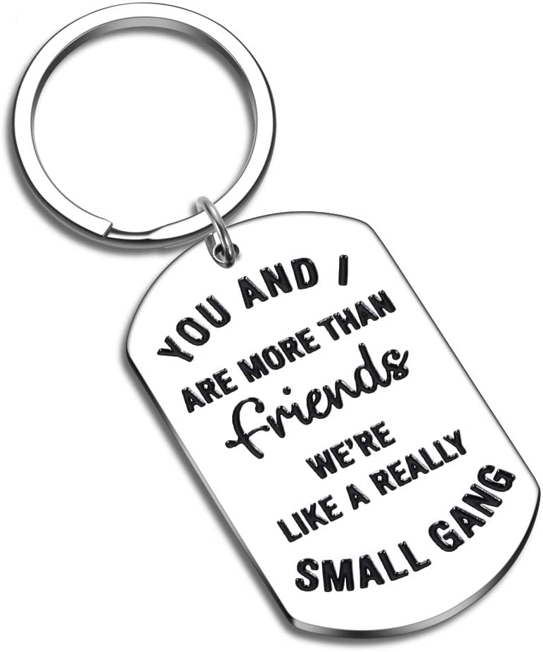 Tritiara Best Friends Keychain Gift for Women Men -Friendship BFF Gifts Birthday Wedding -You and I More Than Friends Small Gang Bestie Coworker Girlfriends Jewelry Graduation Keyring