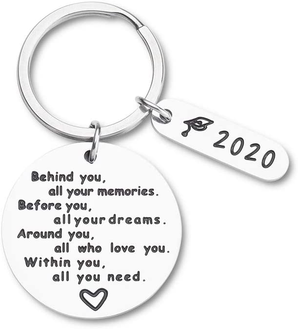 Tritiara 2020 College Inspirational Graduation Gifts Keychains for Her Him Women- High School,College Graduate Gift-Behind You All Your Memories Before You Your Dreams- Birthday Wedding¡­