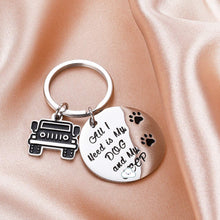 Load image into Gallery viewer, Funny Gift Keychain for Dog Lover Women Men Dog Jp Mom Dad Life Keychain All I Need is My Dog and My Jp Dog Jp Wave Paw Print Keyring
