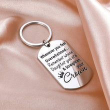 Load image into Gallery viewer, to My Daughter Graduation Keychain from Dad Mom Whenever You Feel Overwhelmed Remember Whose Jewelry Inspirational Gifts Keychain for Girls Women from mom Dad Teen Girls Fathers Day Graduation
