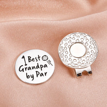 Load image into Gallery viewer, Grandpa Dad Gifts for Fathers Day from Granddaughter Grandson Best Grandpa by Par Golf Ball Marker Grandad Grandfather Golf Lovers Golfer Birthday Retirement Christmas Magnetic Hat Clip Golfing Gift
