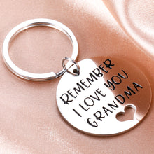 Load image into Gallery viewer, Grandma Gifts Keychain from Grandchild Grandson Granddaughter Mothers Day Gifts for Grandmother Remember I Love You Grandma Keyring Birthday Christmas Thanksgiving Wedding Presents
