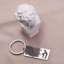 Load image into Gallery viewer, Mother&#39;s Day Gift Keychain for Mom Mum from Daughter and Son Child- Everything I Am You Helped Me to Be -Birthday,Wedding, Mommy Est Engraved Keyring Present Jewelry
