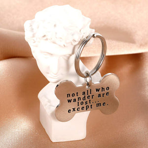 Funny Pet ID Tags for Dogs Collar for Kitten New Puppy Stainless Steel Not All Who Wander are Lost Except Me Cat Charm Christmas Gift Identification Charm