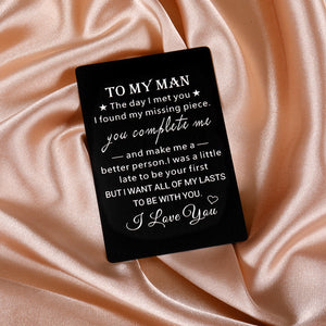 Boyfriend Husband Christmas Gifts for Him To My Man Wallet Insert Card for Birthday Anniversary Valentines from Wife I Love You Gifts for Hubby Fiance Groom Engagement Wedding Christmas Mini Love Note