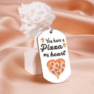 Funny Pizza Valentines Day Gifts for Couples Boyfriend Girlfriend Cute Anniversary Wedding Gifts Keychain for Husband Wife Bride Groom Birthday Engagement Pizza Gifts for Pizza Lover Soulmate Fiance
