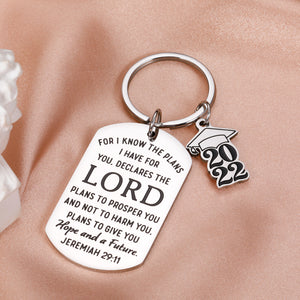 Graduation Gifts Keychain for Him Her Class of 2022 High School College Inspirational Bible Verse Gifts for Senior Nurse Students Medical Christian School Graduates Grad Gifts for Masters Son Daughter