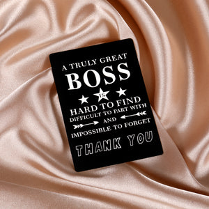 Boss Christmas Gifts for Men Wallet Insert Card for Male Boss Lady Leader Thank You Appreciation Gifts Mentor Supervisor Bosses Day Gifts Retirement Farewell for Manager Coworker Leaving Birthday Gift