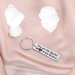 2Pcs Friends TV Show Merchandise Keychain Best Friend Gifts For Women - You are the Rachel to My Monica Birthday Wedding Chrismas Jewelry Keyring