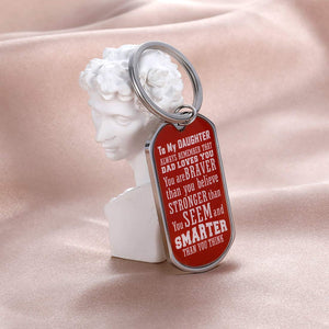 Daughter Valentines Day Gift from Mom Dad 2021 Inspirational Graduation Keychain Valentines Gifts for Kids To My Daughter Birthday Christmas From Daddy Family Back to School Key Rings for Teen Girls