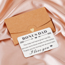 Load image into Gallery viewer, Dad Christmas Gifts from Daughter Bonus Dad Stepdad Wallet Card Insert Fathers Day Giftss from Son Kids Father Appreciation Gifts for Father in Law Daddy Husband Birthday Valentines for Men Dad Papa
