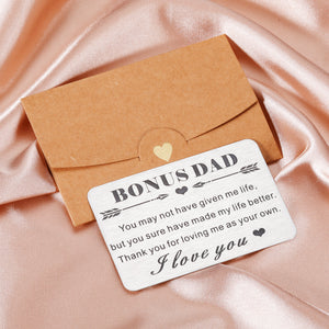 Dad Christmas Gifts from Daughter Bonus Dad Stepdad Wallet Card Insert Fathers Day Giftss from Son Kids Father Appreciation Gifts for Father in Law Daddy Husband Birthday Valentines for Men Dad Papa