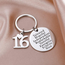 Load image into Gallery viewer, Happy Birthday16th Keychain Gift Key Ring Gift Women, Men,Best Friends College Family Son Daughter
